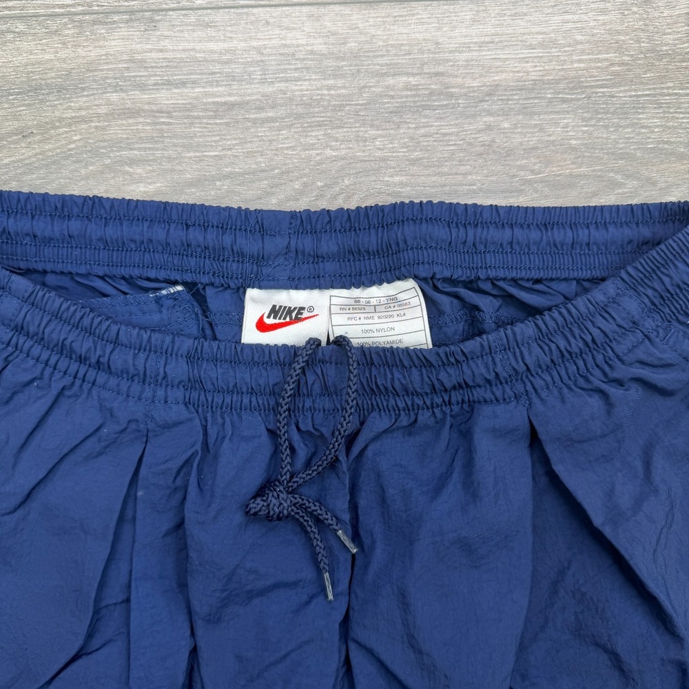 Nike Track Pants Mens Medium Blue Baggy Woven Windbreaker Ankle Zip Swoosh Y2K - Picture 4 of 14